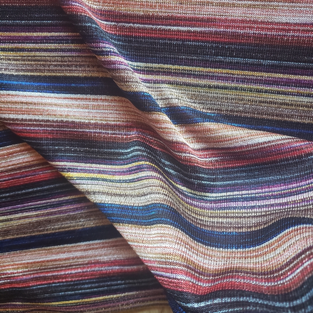 Melissa Paige metallic multi color mini skirt, L